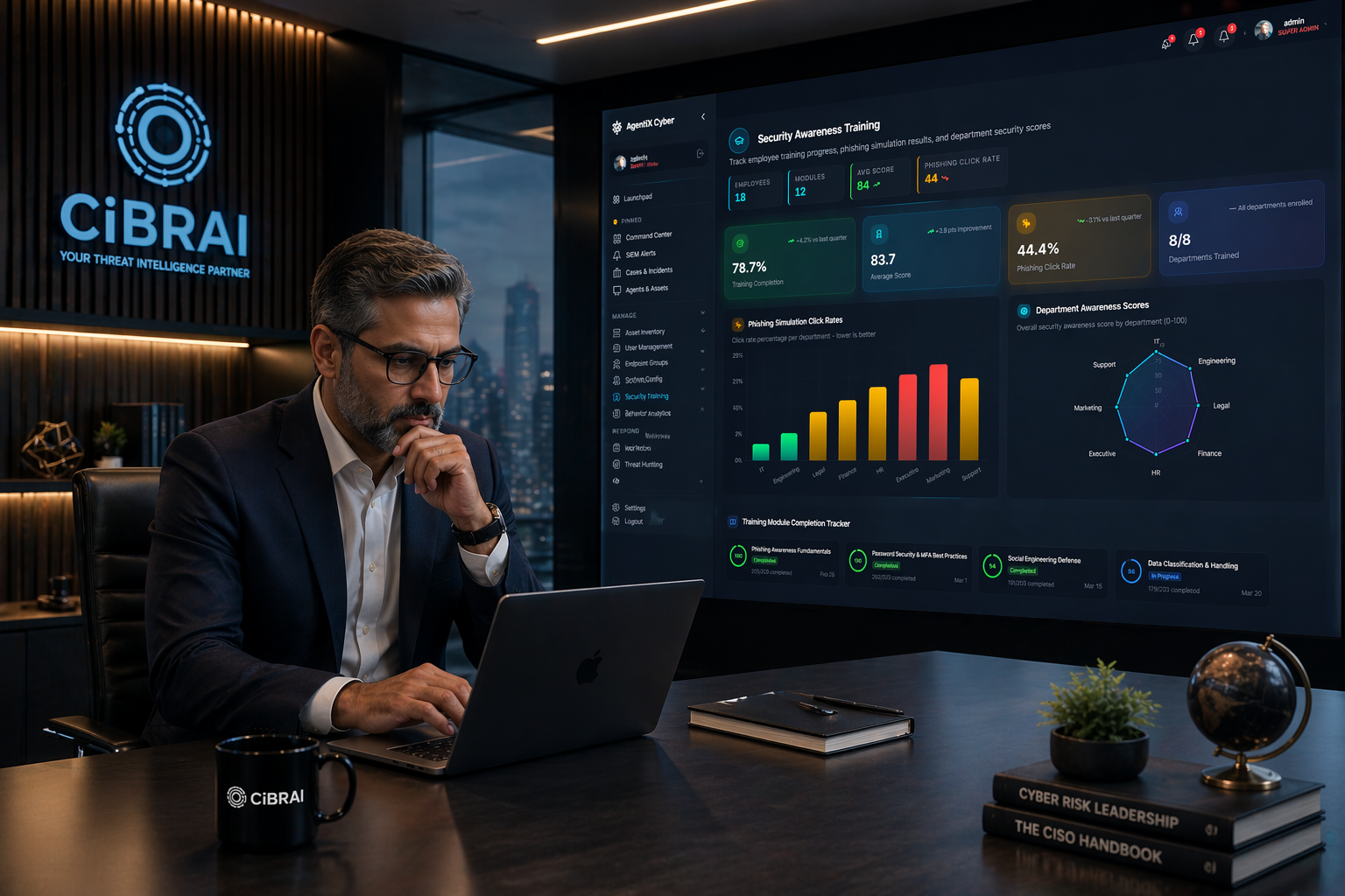 Enterprise security professional reviewing data