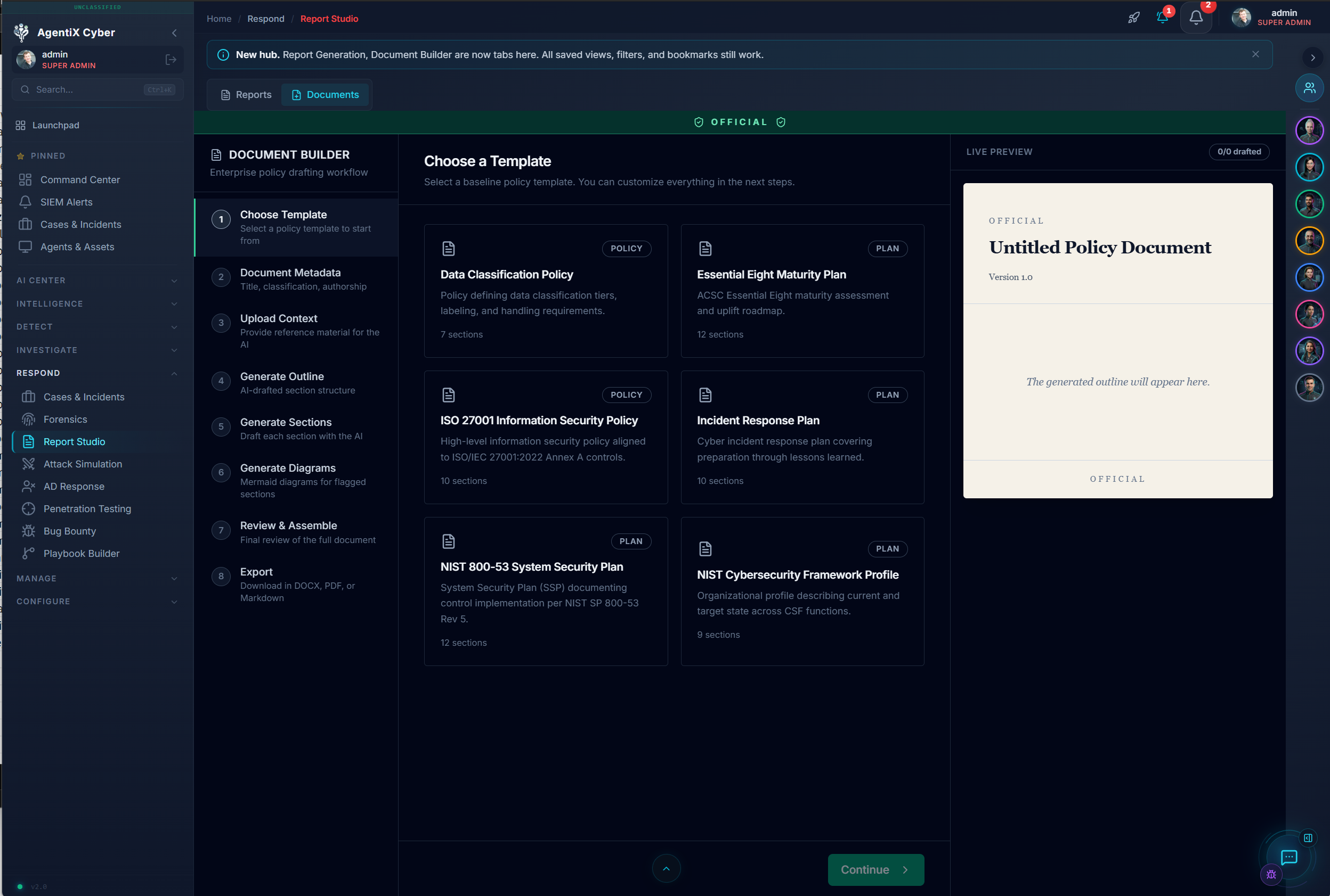 CiBRAI Report Studio — Document Builder for executive security reporting
