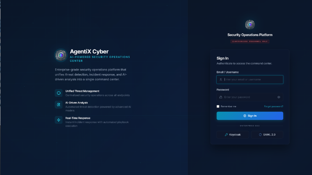 CiBRAI platform login screen — secure access to your security operations environment